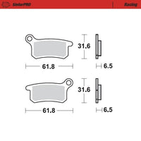 Moto-Master Rear Pro Racing Sintered Brake Pads For KTM 85 SX (19/16) 2004-2010