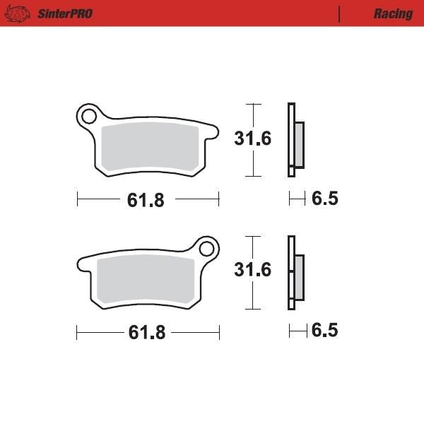 Moto-Master Front Left Pro Racing Sintered Brake Pads For Gas Gas MC 65 2021-2022