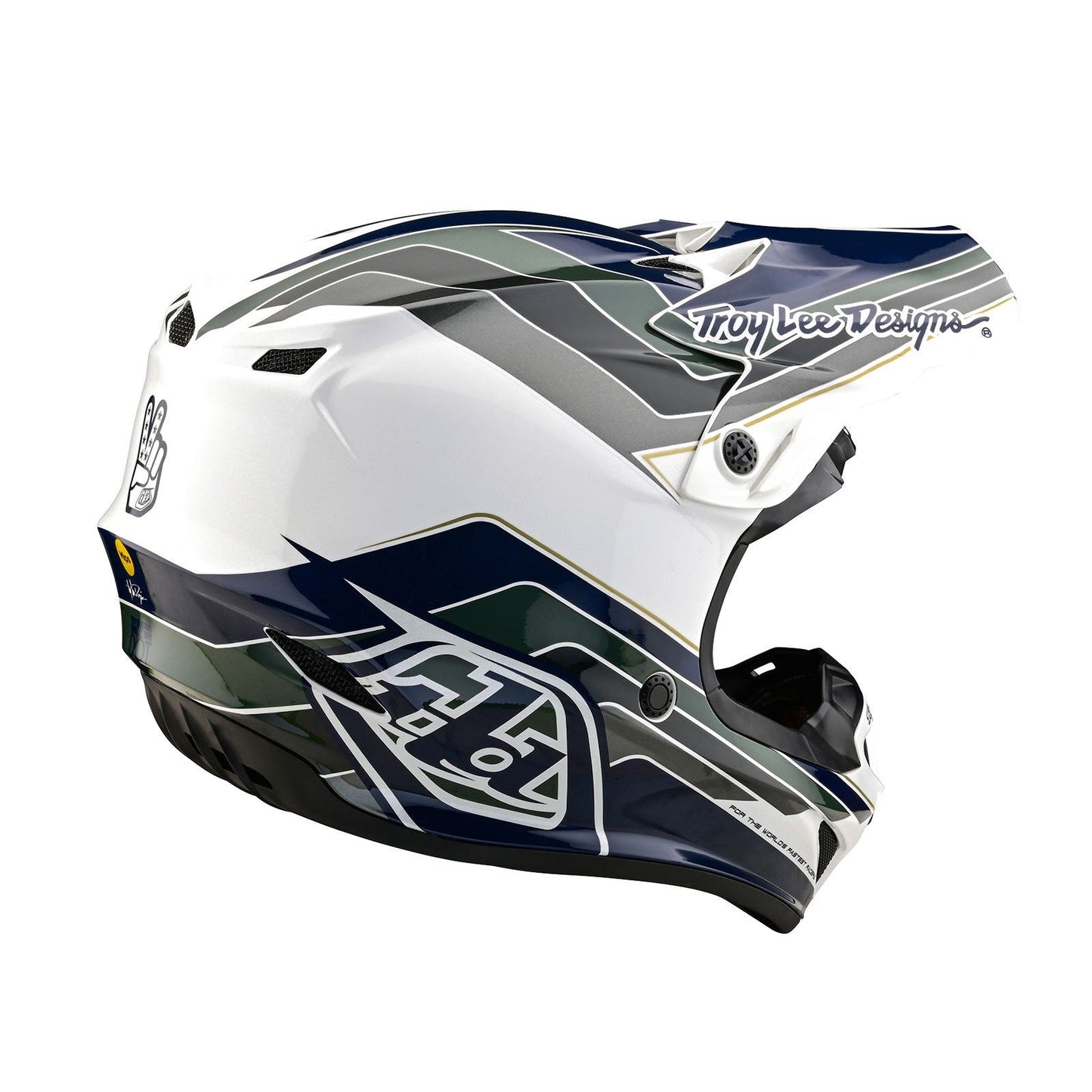 Troy Lee Designs 2025 Motocross Helmet SE4 Polyacrylite Block Charcoal Navy