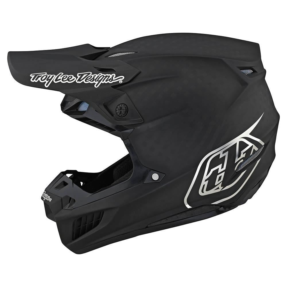 Troy Lee Designs 2025 Motocross Helmet SE5 Carbon Stealth Black Chrome