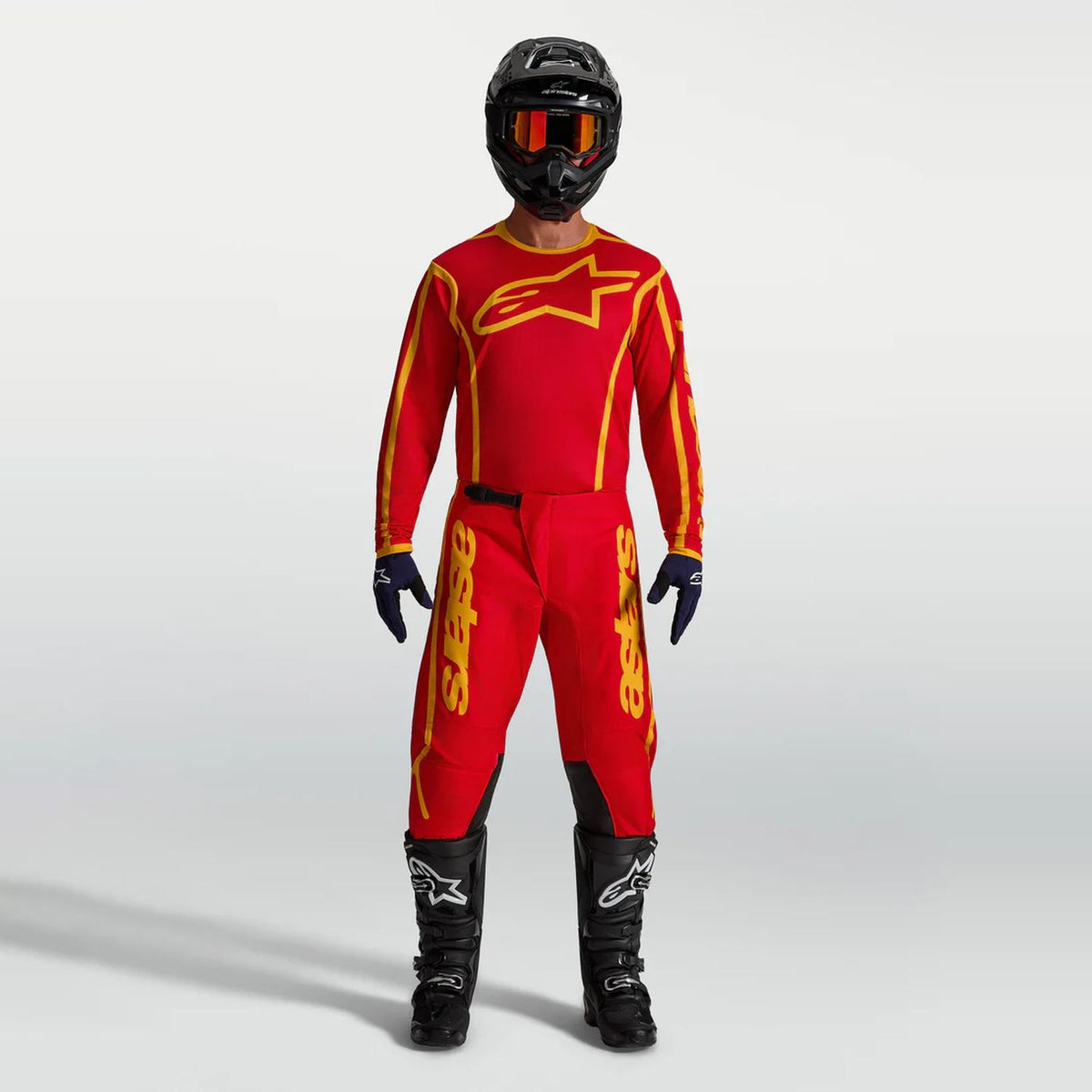 Alpinestars 2027 Fluid Apex MX Combo Kit Fire Red Gold