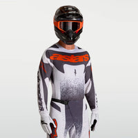 Alpinestars 2027 Techstar Swan MX Jersey Light Lilac Dark Gray Red Fluo