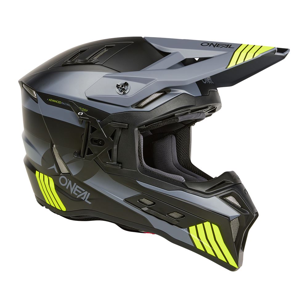 O'Neal 2025 Motocross Helmet EXSRS Hitch Black Grey Neon Yellow