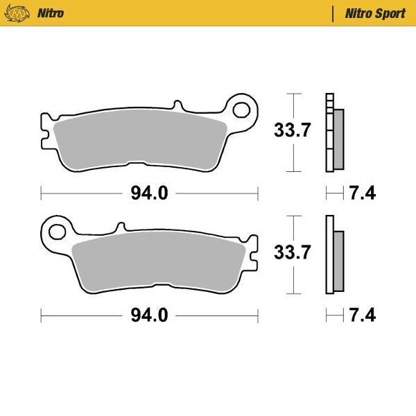 Moto-Master Front Left Nitro Sport Sintered Brake Pads For Yamaha YZ 450 FX 2021-2026