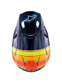 Alpinestars 2026 TLD LImited Edition SM10 Motocross Helmet Dark Blue Orange Yellow Fluo Red Gloss