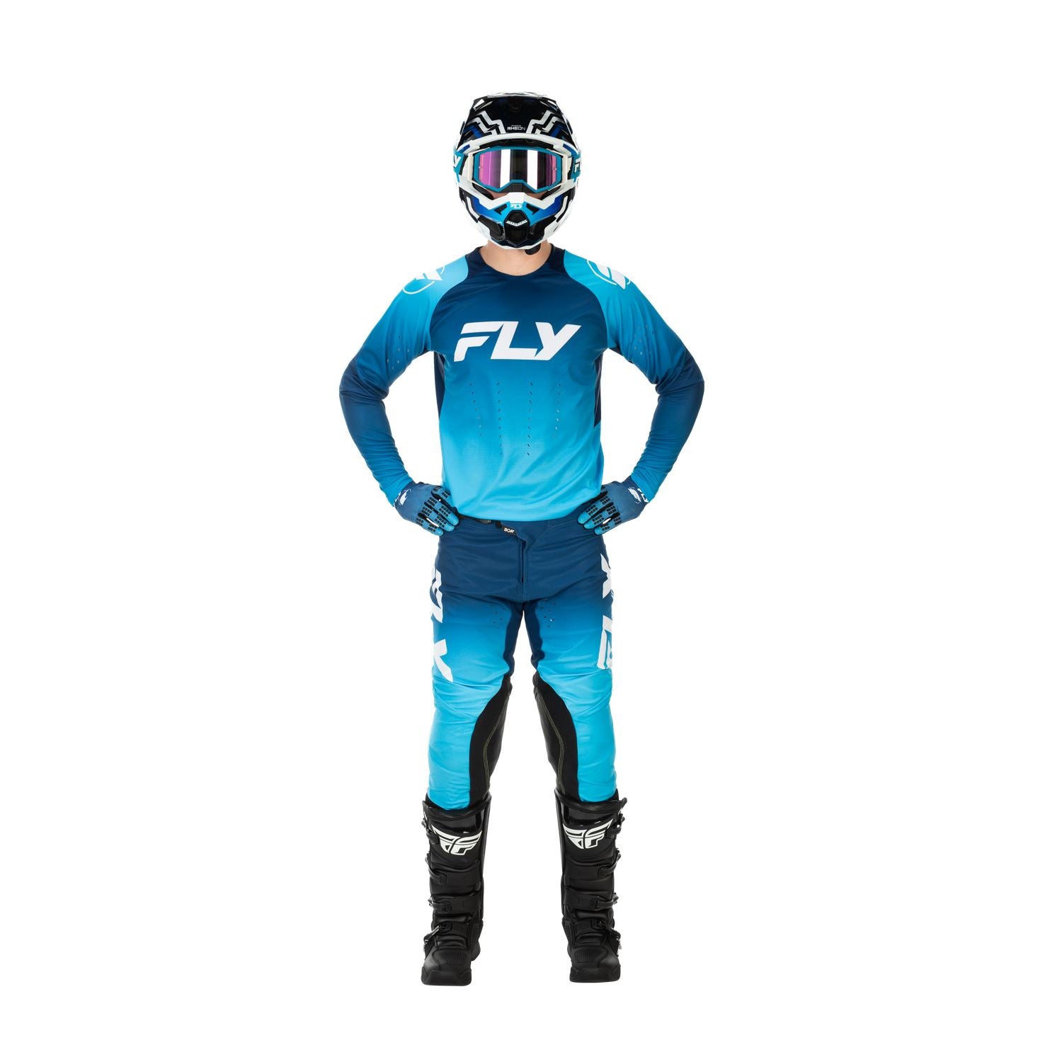 Fly Racing 2026 Motocross Combo Kit Evolution DST  Blue White