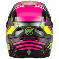 Fly Racing 2025 Youth Kinetic Scorched Motocross Helmet Neon Pink Hi-Viz Black Youth