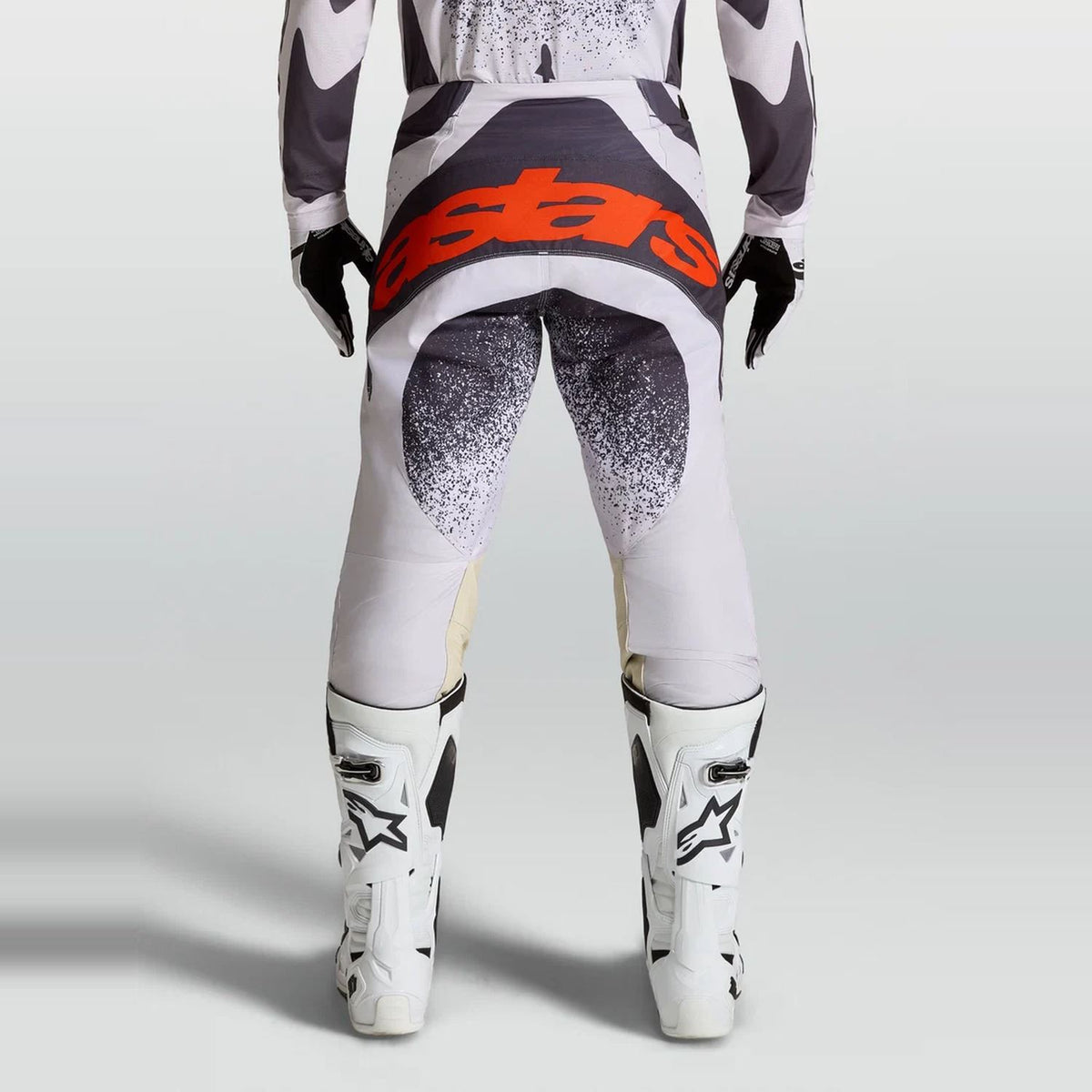 Alpinestars 2027 Techstar Swan MX Pants Light Lilac Dark Gray Red Fluo