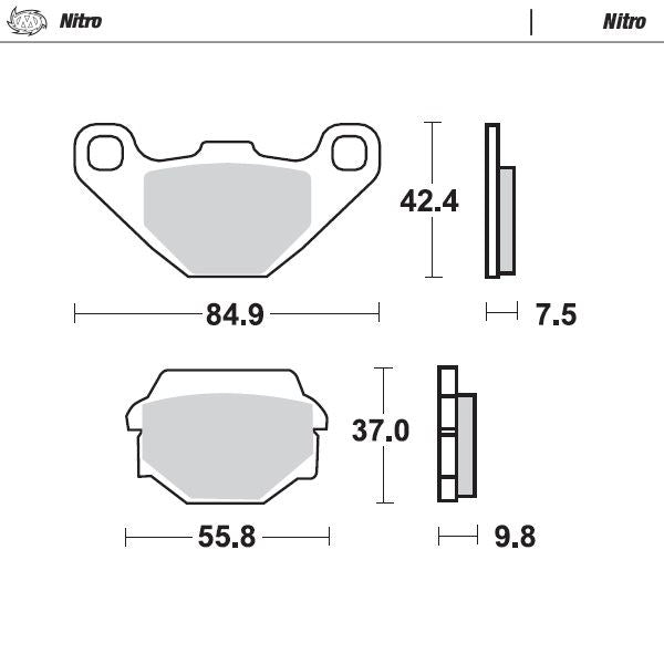 Moto-Master Rear Nitro Sintered Brake Pads For Husqvarna WRK 240 1990