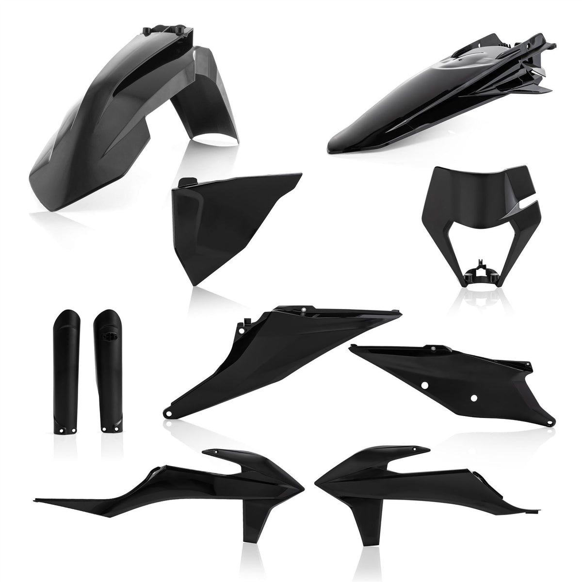 Acerbis Full Plastic Kit Black For KTM EXC 300 TPI 2020-2023