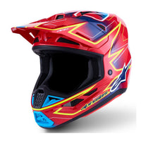 Alpinestars 2027 S-M7 Cast MX Helmet Red Yellow Fluo Blue