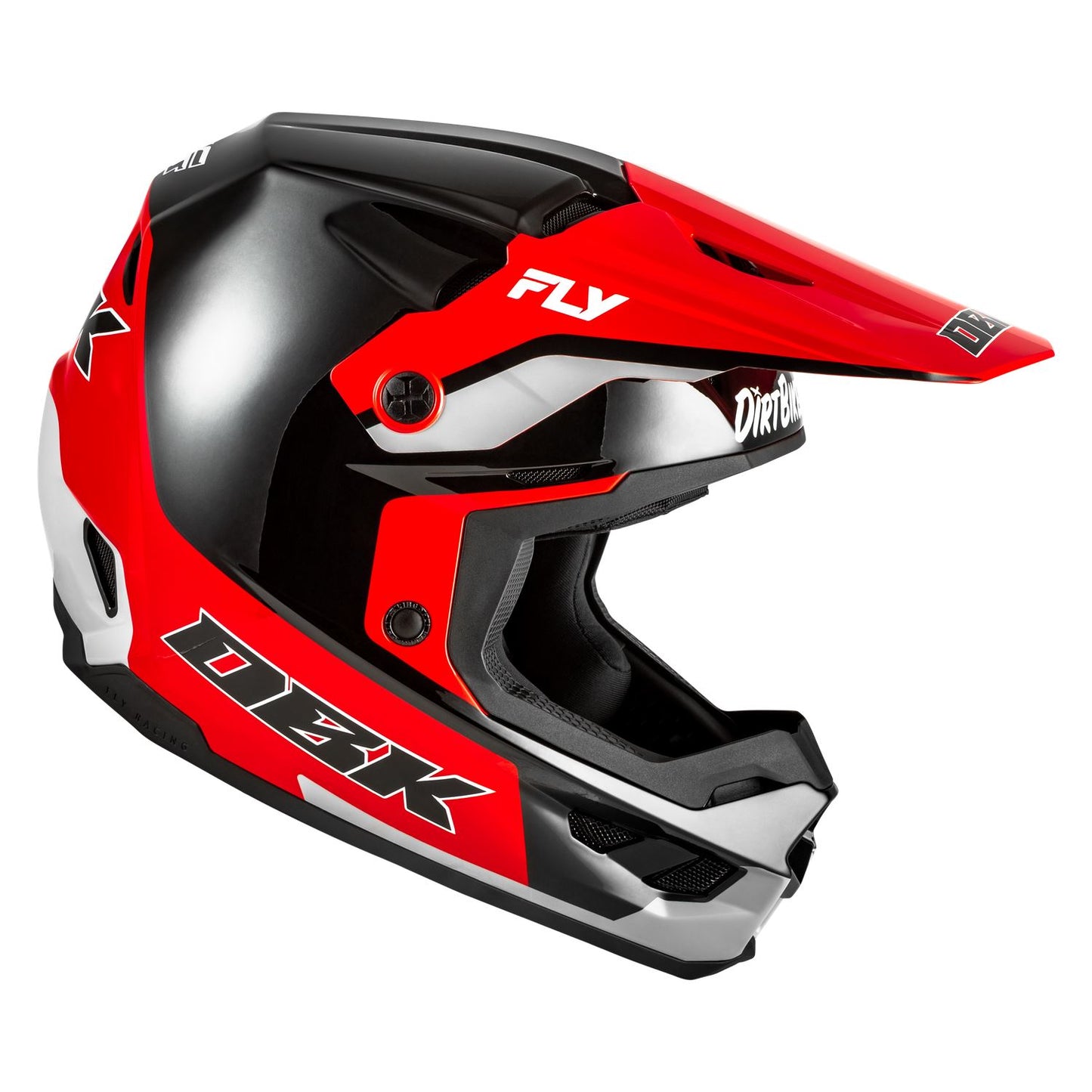 Fly Racing 2026 Motocross Helmet Kinetic DBK Black Red Grey