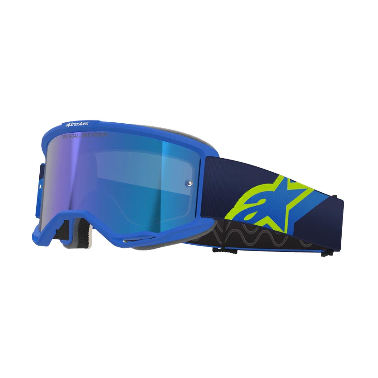 Alpinestars 2026 Vision 5 Corp Motocross Goggles Blue Yellow Flo Mirror Blue One Size