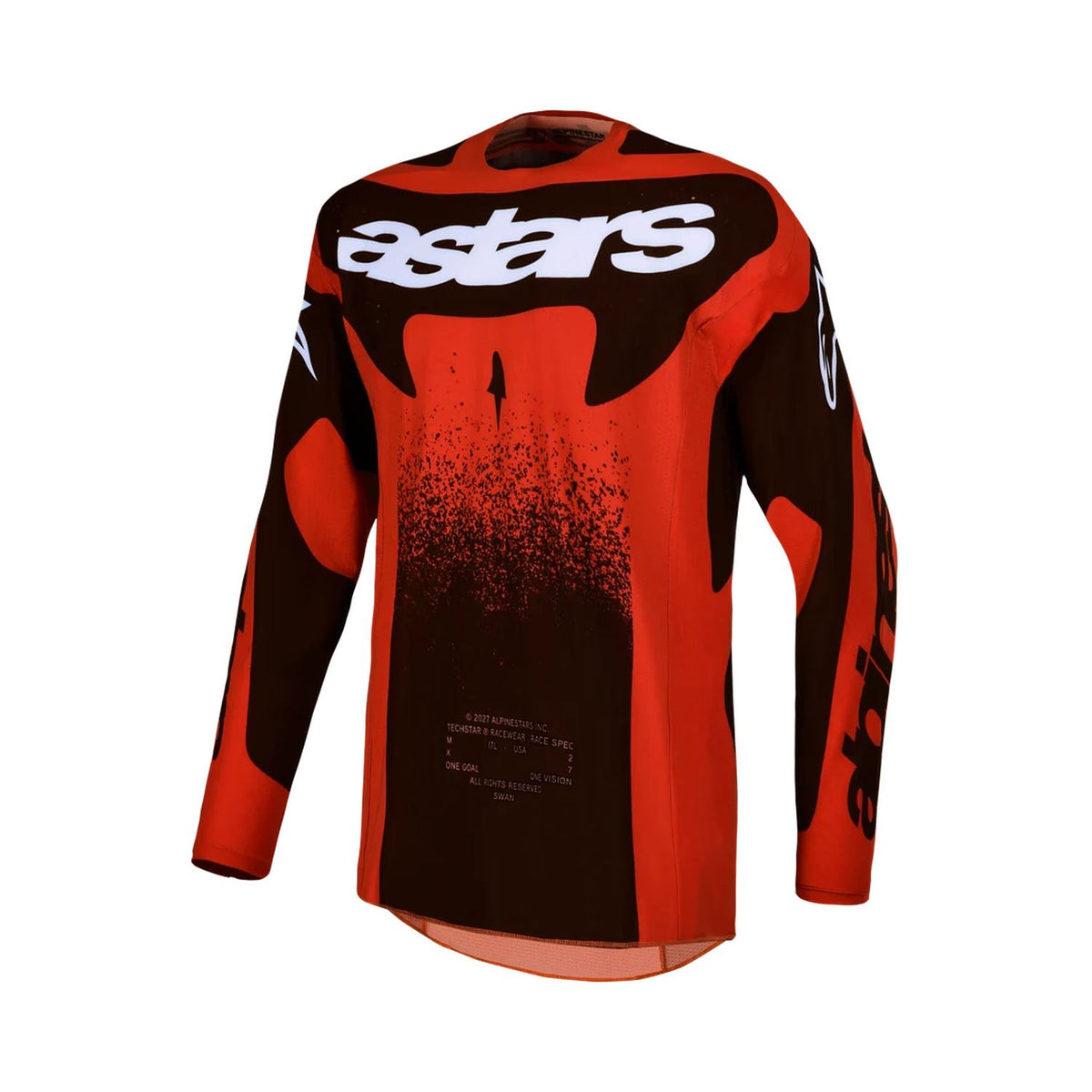 Alpinestars 2027 Techstar Swan MX Fire Red White Lavender Black MX Jersey
