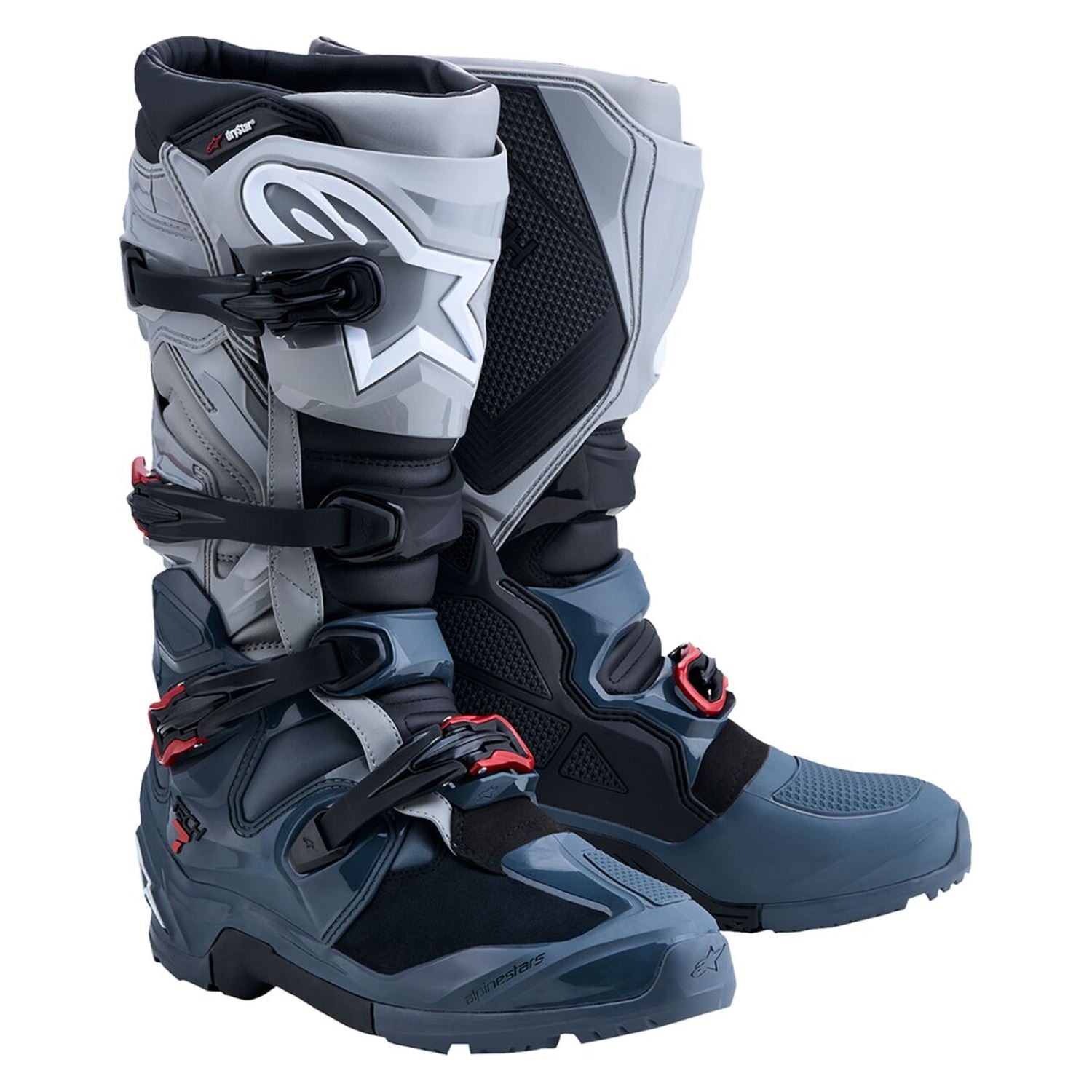 Alpinestars 2027 Tech 7 Enduro Drystar MX Boots Grey Bright Red