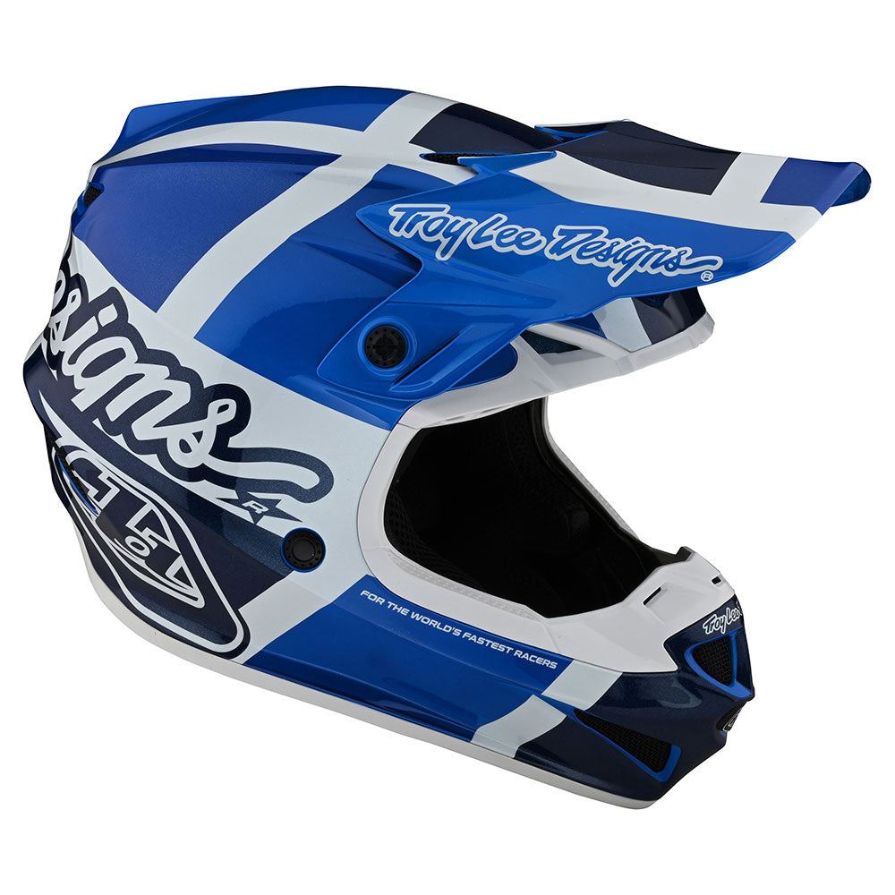 Troy Lee Designs 2025 SE4 Polyacrylite Helmet W/MIPS Quattro Blue