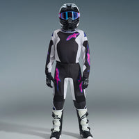 Alpinestars 2026 Youth Fluid Grid Motocross Combo Kit Black Light Grey Purple