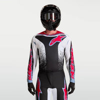Alpinestars 2027 Fluid Drag MX Jersey Black White Light Blue Red Fluo