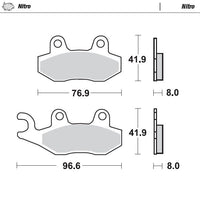 Moto-Master Rear Nitro Sintered Brake Pads For Derbi Quad DXR 200 (Front drum) 2004-2007