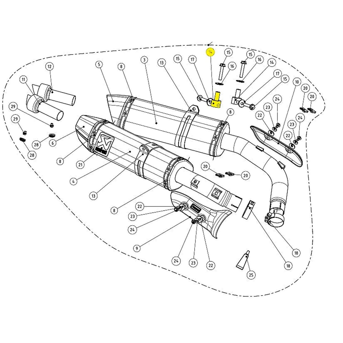 Akrapovic Aluminum Exhaust Spacer Bush