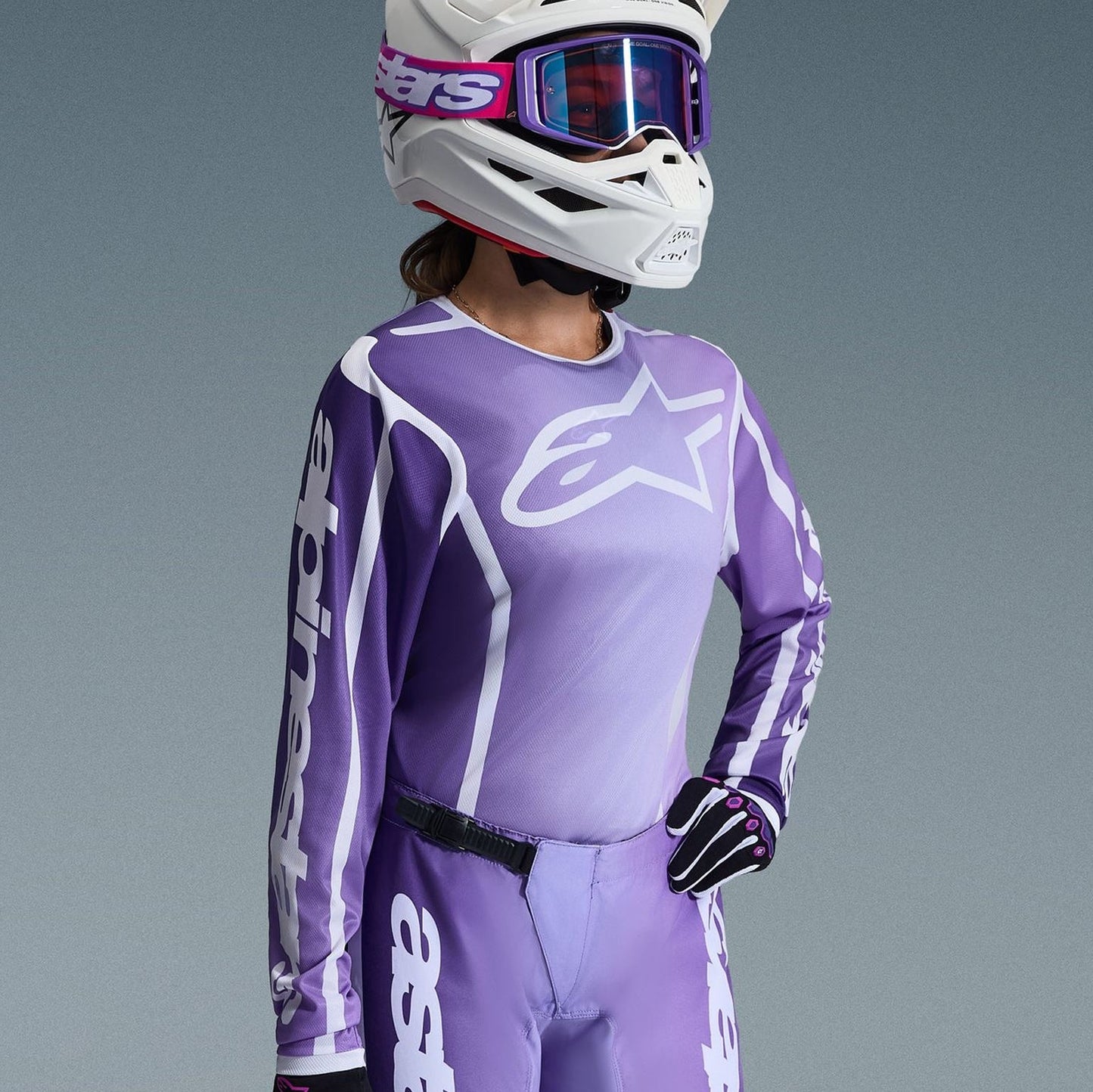 Alpinestars 2026 Womens Stella Fluid Apex Motocross Jersey Black White Fuchsia