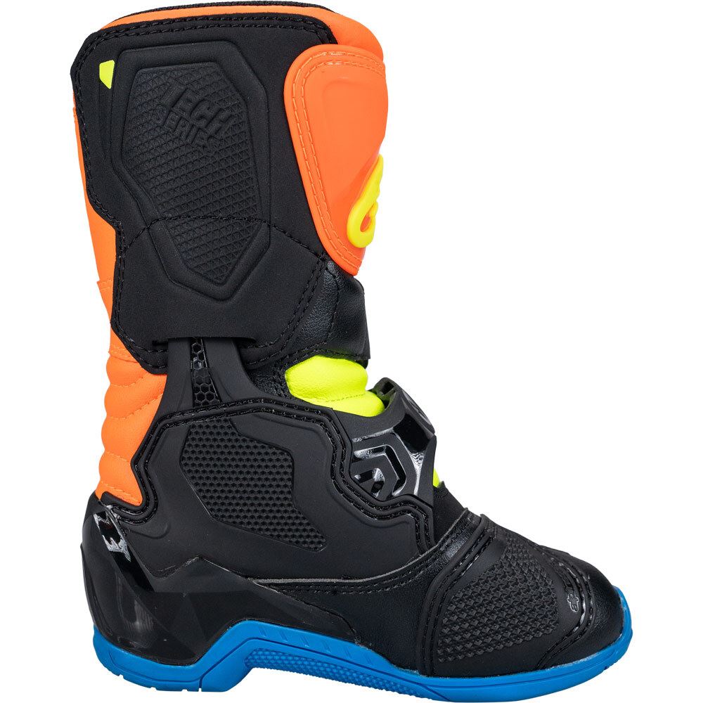 Alpinestars 2026 Tech 3S Kids Motocross Boots Orange Fluo Enamel Blue Yellow Fluo