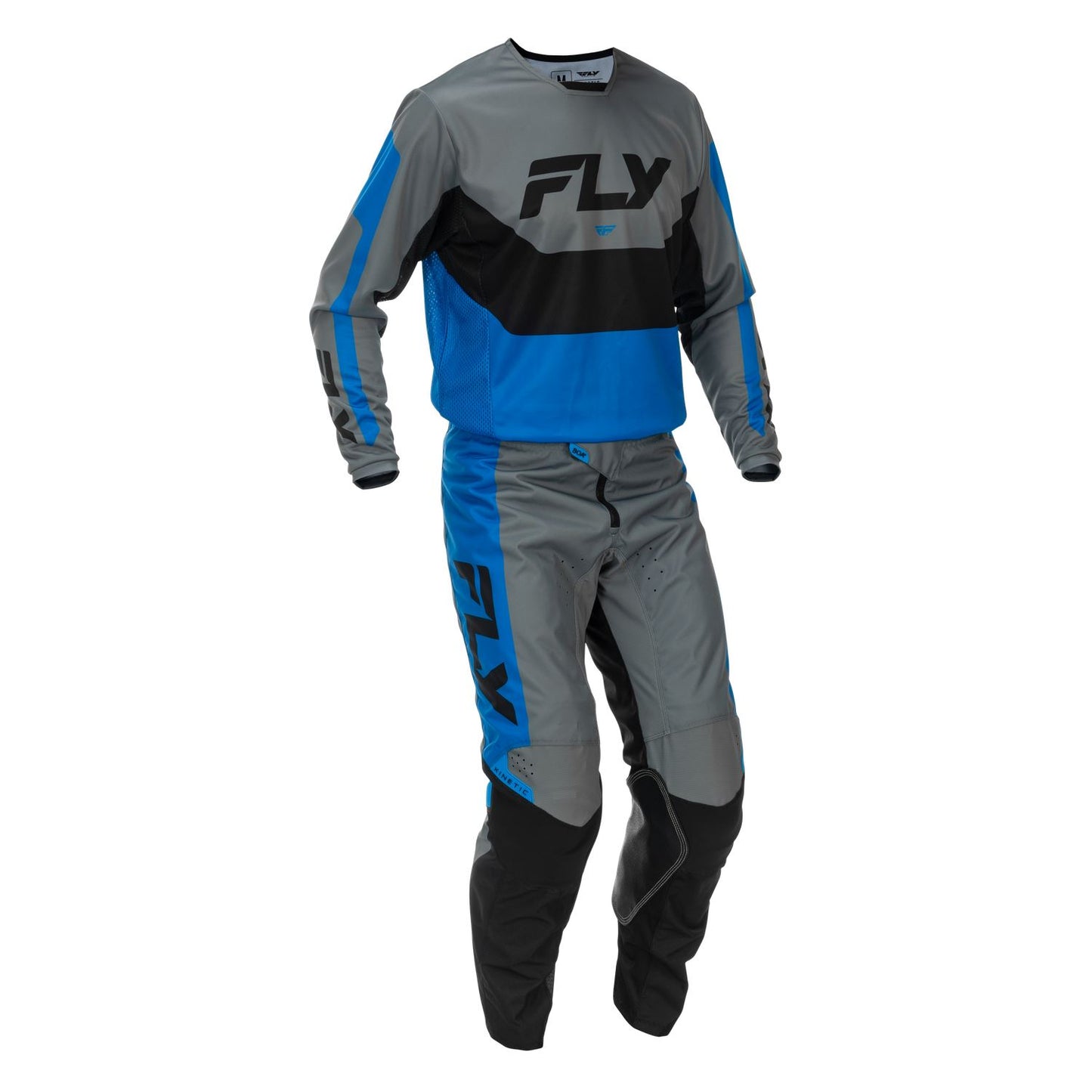 Fly Racing 2026 Motocross Combo Kit Kinetic  Blue Grey Black