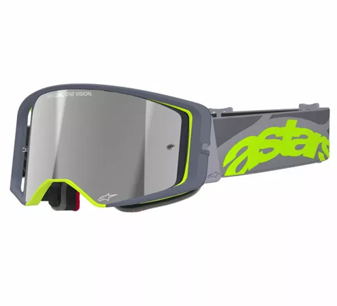 Alpinestars 2025 Goggles Supertech Stream Grey Yellow Mirror Silver
