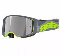 Alpinestars 2025 Goggles Supertech Stream Grey Yellow Mirror Silver