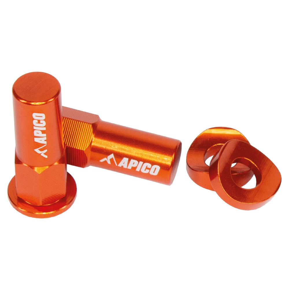 Apico Aluminium Rim Lock Nut & Washer Set Orange For Husqvarna TC FC TE FE TX