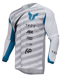 Thor 2025 Motocross Jersey Launchmode Vented Raid White Grey
