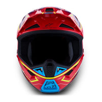 Alpinestars 2027 S-M7 Cast MX Helmet Red Yellow Fluo Blue