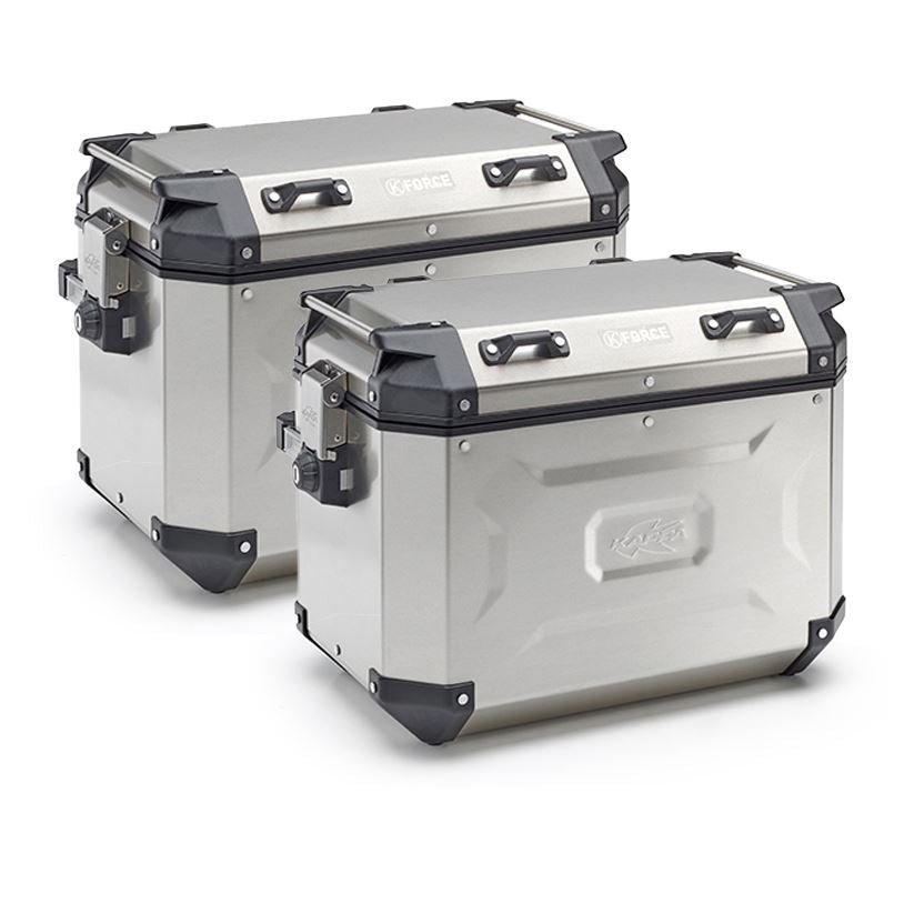 Kappa Bike Luggage K’FORCE Panniers Side Case Set MONOKEY 48 Litre x2 Silver