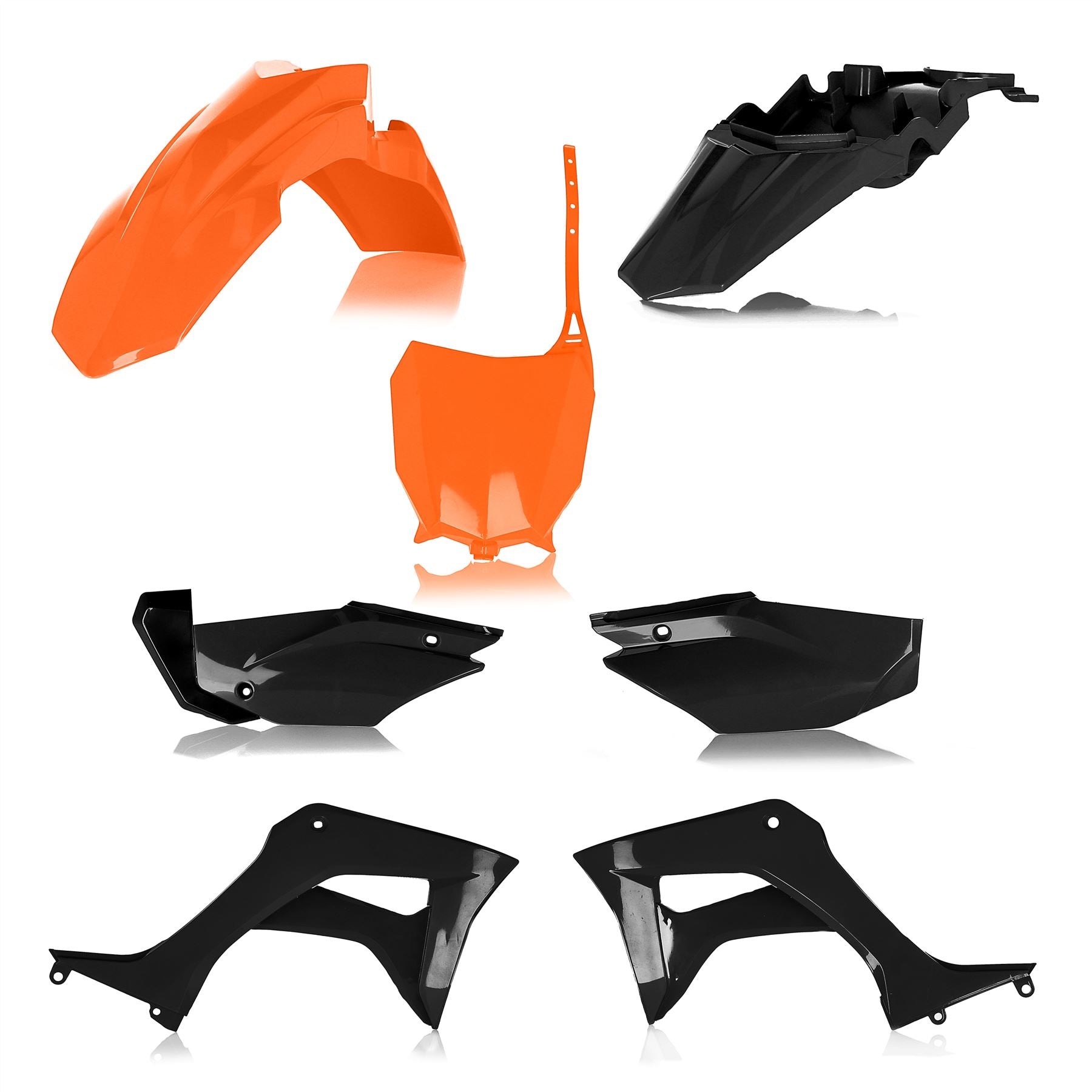 Acerbis Full Plastic Kit Orange Black For Honda CRF 110F 2019-2024