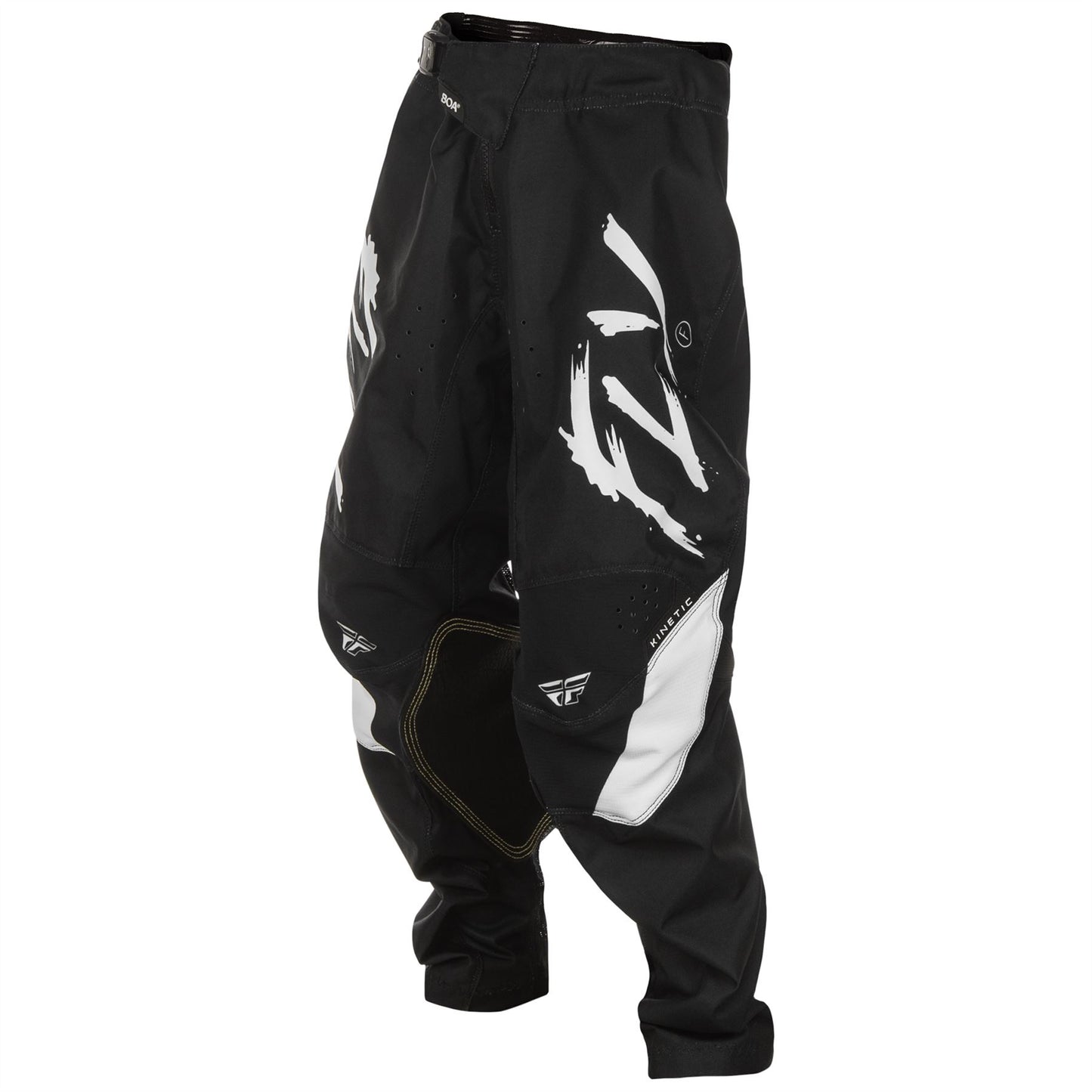 Fly Racing 2025 Youth Kinetic Stoke Motocross Pants Black White