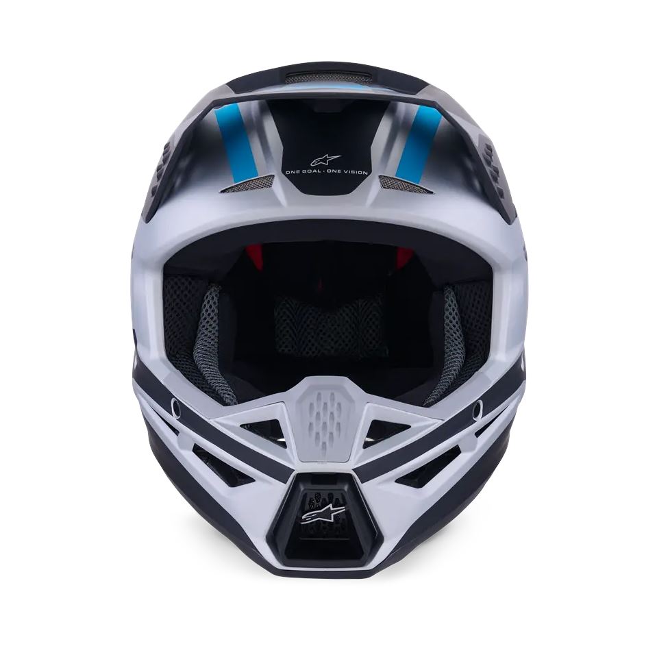 Alpinestars 2026 SM3 Heat Motocross Helmet Silver Blue Black Matt