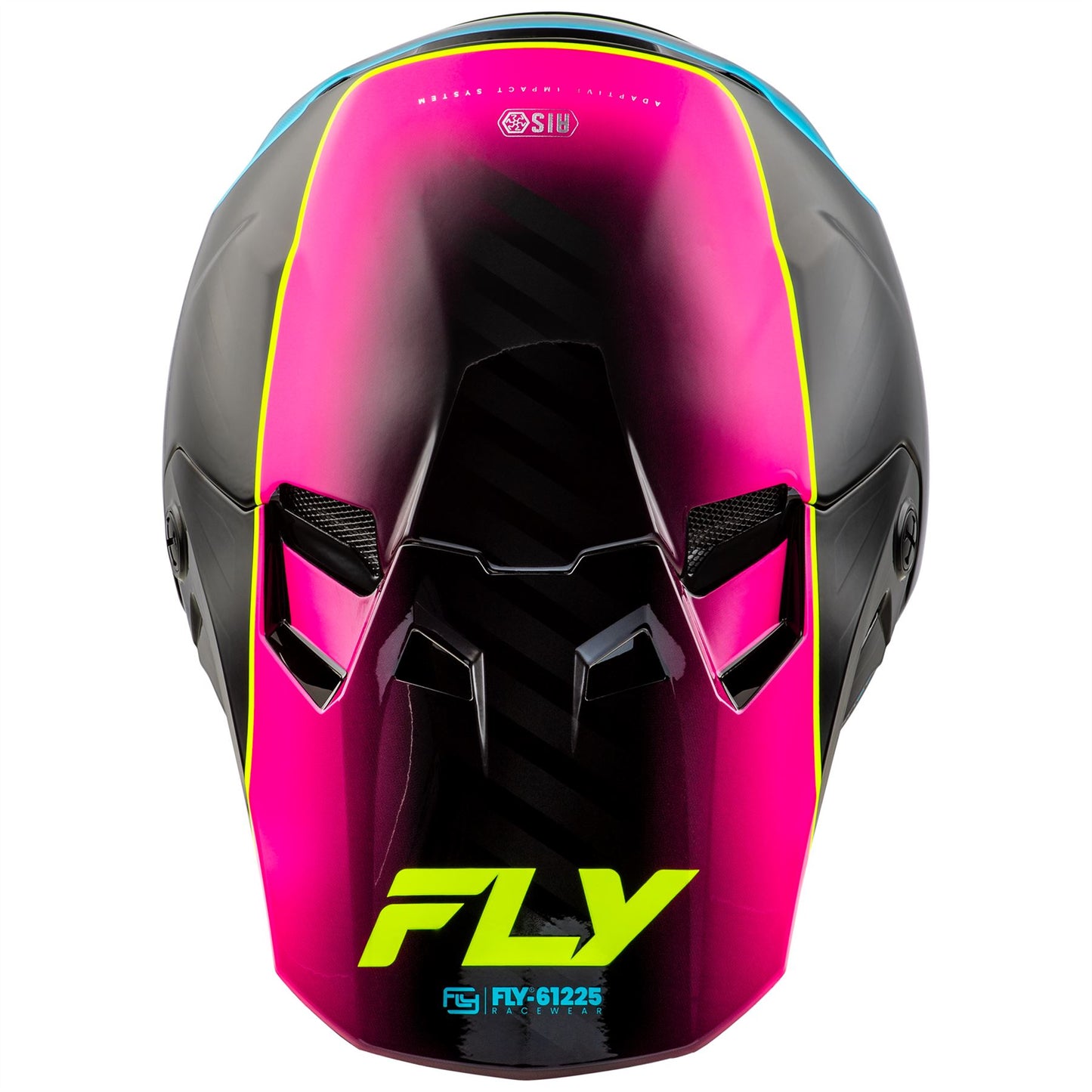 Fly Racing 2025 Formula CC Underglow Motocross Helmet Black Pink Blue