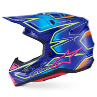 Alpinestars 2026 SM7 Cast Motocross Helmet Blue Pink Yellow Flo Glossy