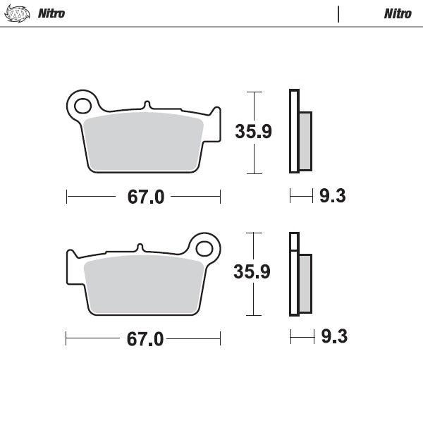 Moto-Master Rear Nitro Sintered Brake Pads For TM Racing SMR 125 (2T) 2017-2024