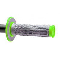 Renthal Dual Compound Tapered Half Waffle Grips Grey Green MX Enduro