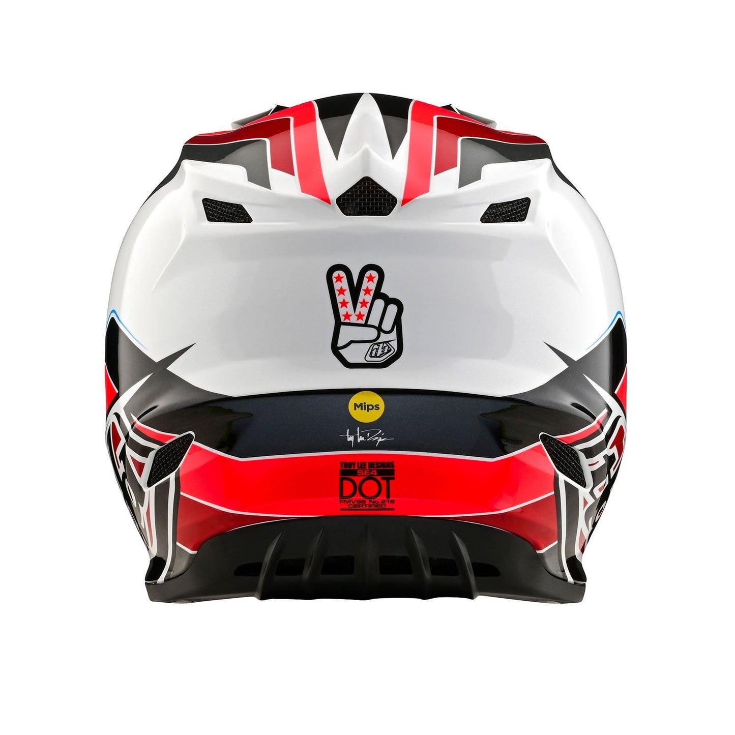 Troy Lee Designs 2025 Motocross Helmet SE4 Polyacrylite Block Youth Charcoal Red