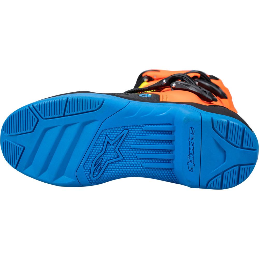 Alpinestars 2026 Tech 3S Youth Motocross Boots Orange Fluo Enamel Blue Yellow Fluo