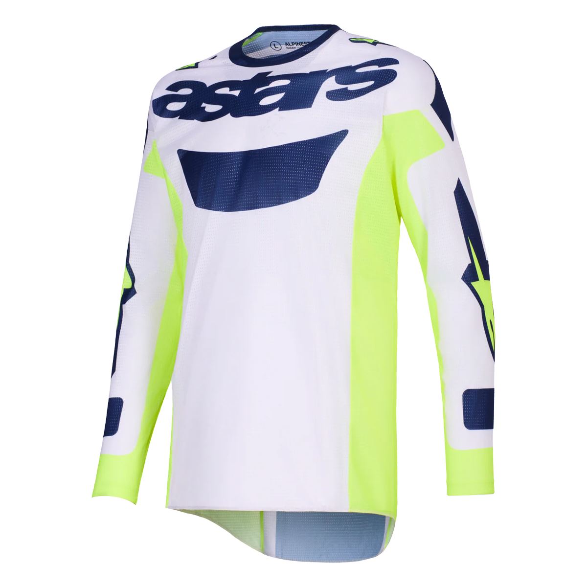 Alpinestars 2026 Racer Air Riway Motocross Jersey Light Grey Yellow Flo Blue