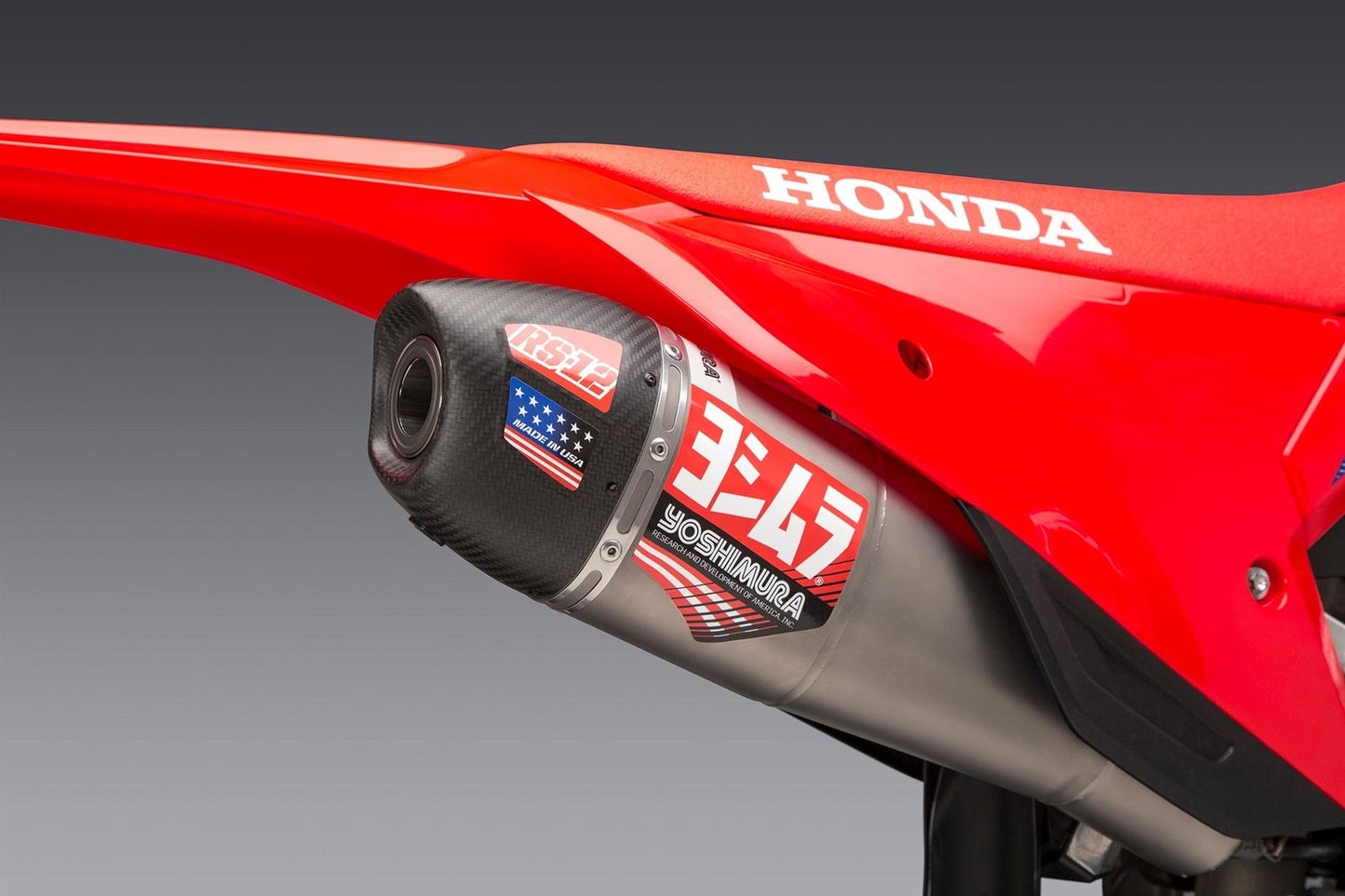 Yoshimura RS-12 Slip On Stainless Steel Carbon Cap For Honda CRF 450R 2021-2024