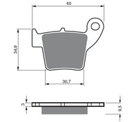 Artrax Rear Brake Pads Organic Compound HM CRE 450 X