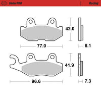 Moto-Master Rear Right Pro Racing Sintered Brake Pads For Yamaha YXM 700 Viking 2014-2024