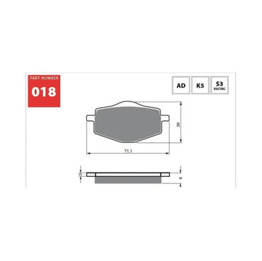 Goldfren Front Brake Pads 018S33 Fits Yamaha DT 200 R 1985 - 1987