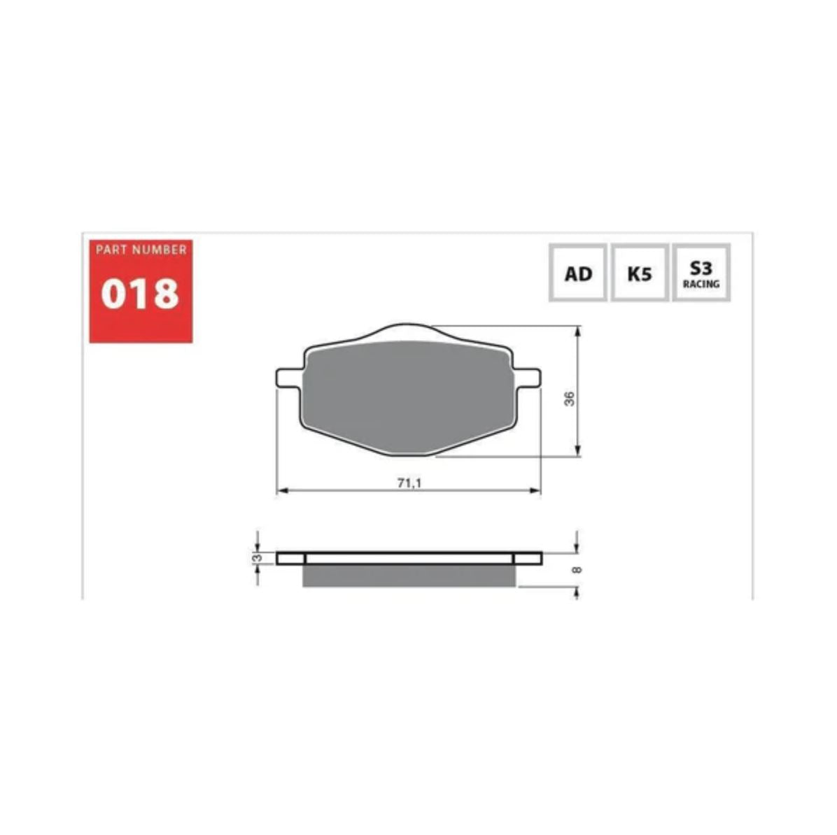 Goldfren Rear Brake Pads 018S33 Fits Garelli XO 200 i TM 200 T 2009