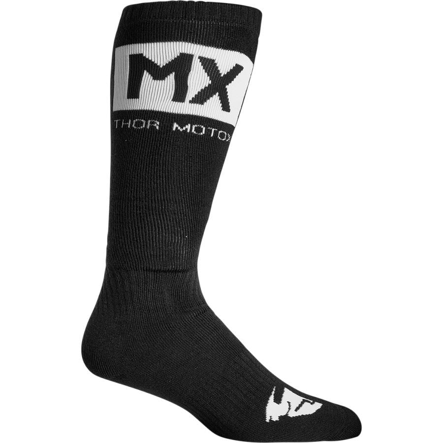 Thor 2024 Youth MX Solid Black White  Motocross Boots Socks