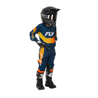 Fly Racing 2026 Motocross Combo Kit Kinetic Mutant Youth  Navy Orange